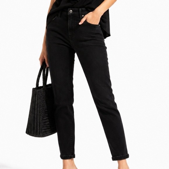 White House Black Market Denim - White House Black Market The Skinny Ankle Jeans Black Mid Rise Stretch Size 4